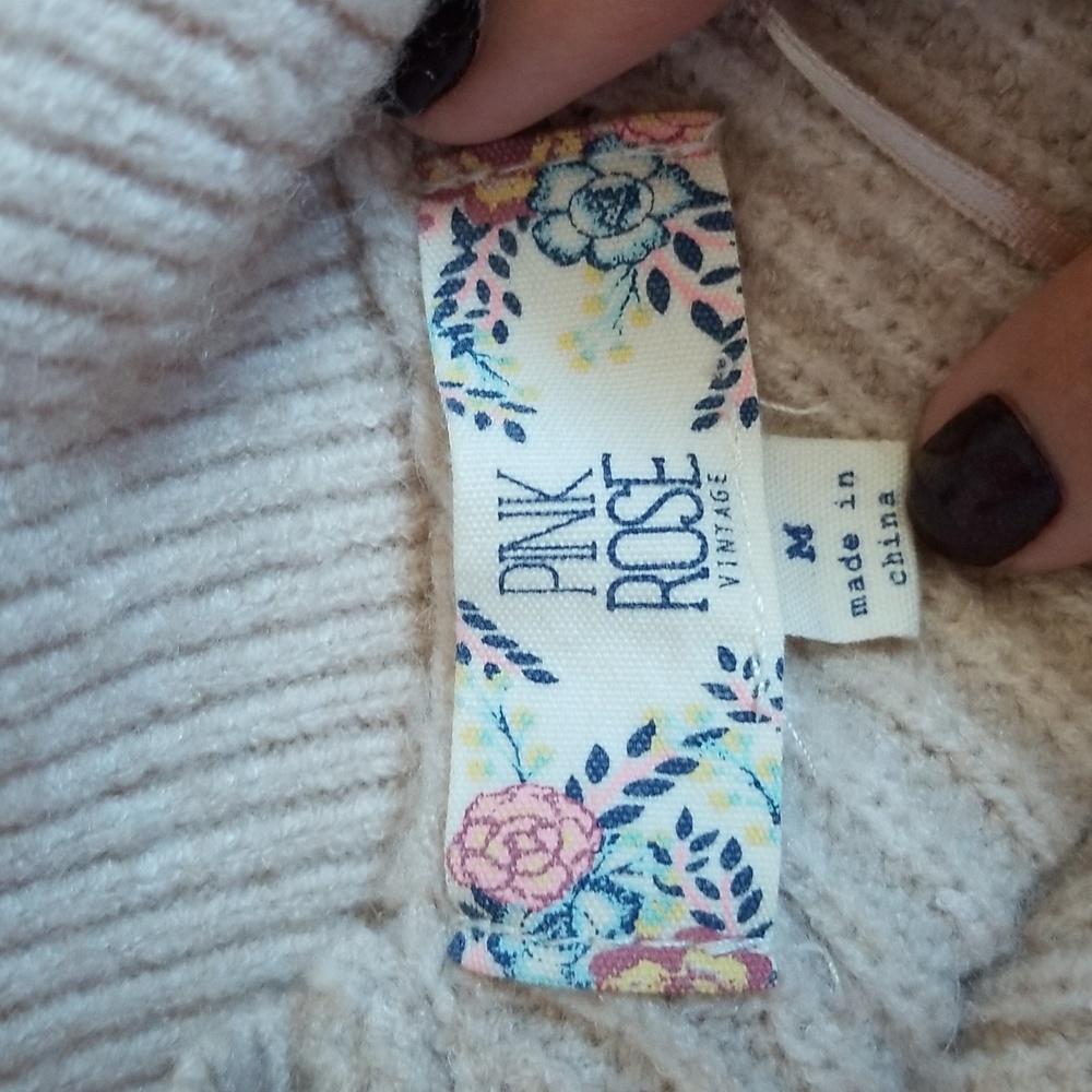 Pink Rose Women's Sweater - Picture 12 of 13